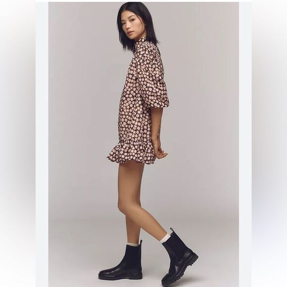 NWT By Anthropologie Movk Neck Swing Mini dress Extra Small Petite NEW - Picture 2 of 10